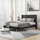 preview thumbnail 115 of 145, Alazyhome Upholstered Platform Bed Frame Black - Full