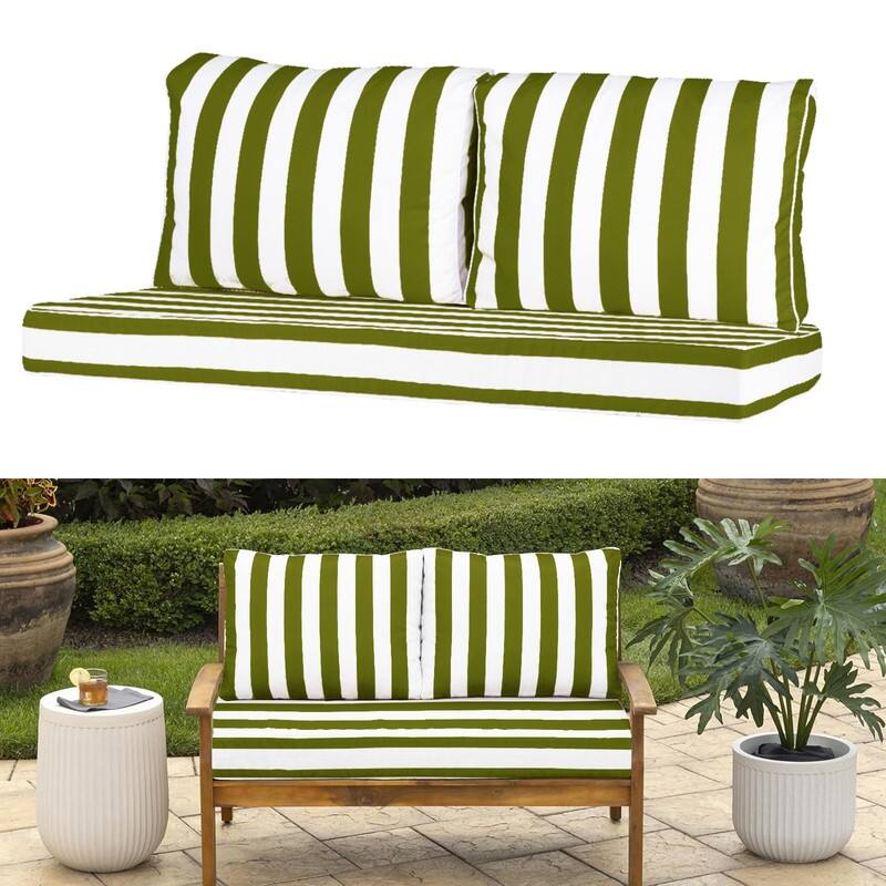Outdoor Loveseat Cushion Set (Set of 1 Seats,48x24in, 2 Backs,24x18in )