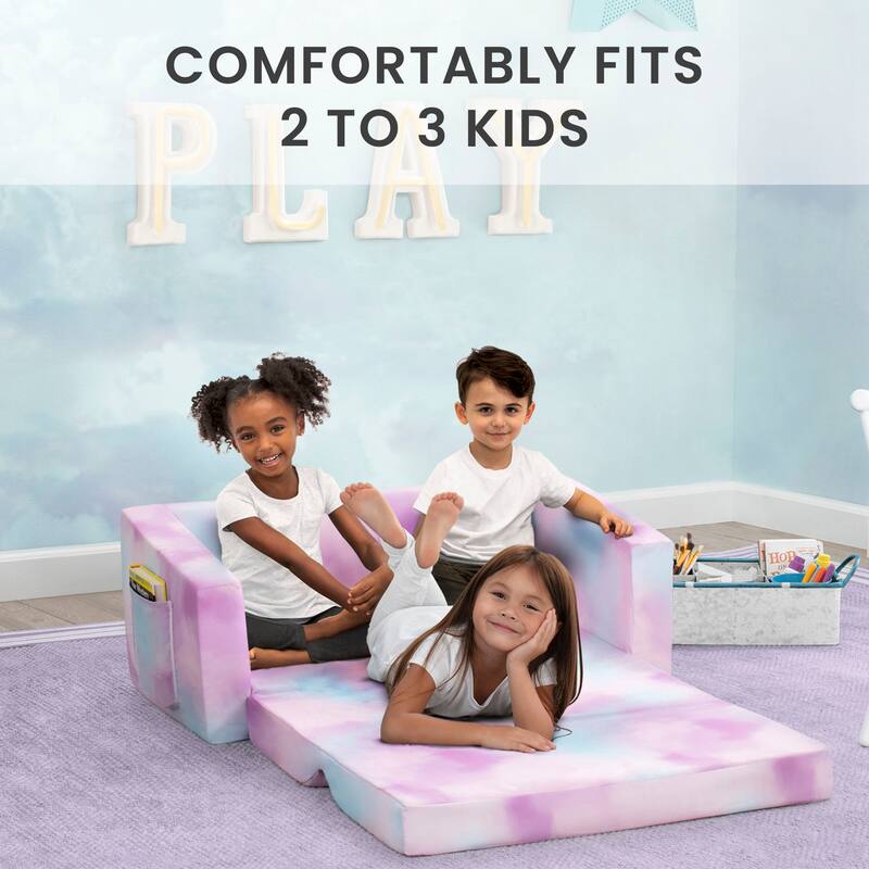 Delta Children Cozee Flip-Out Sofa - 2-in-1 Convertible Sofa to Lounger for Kids