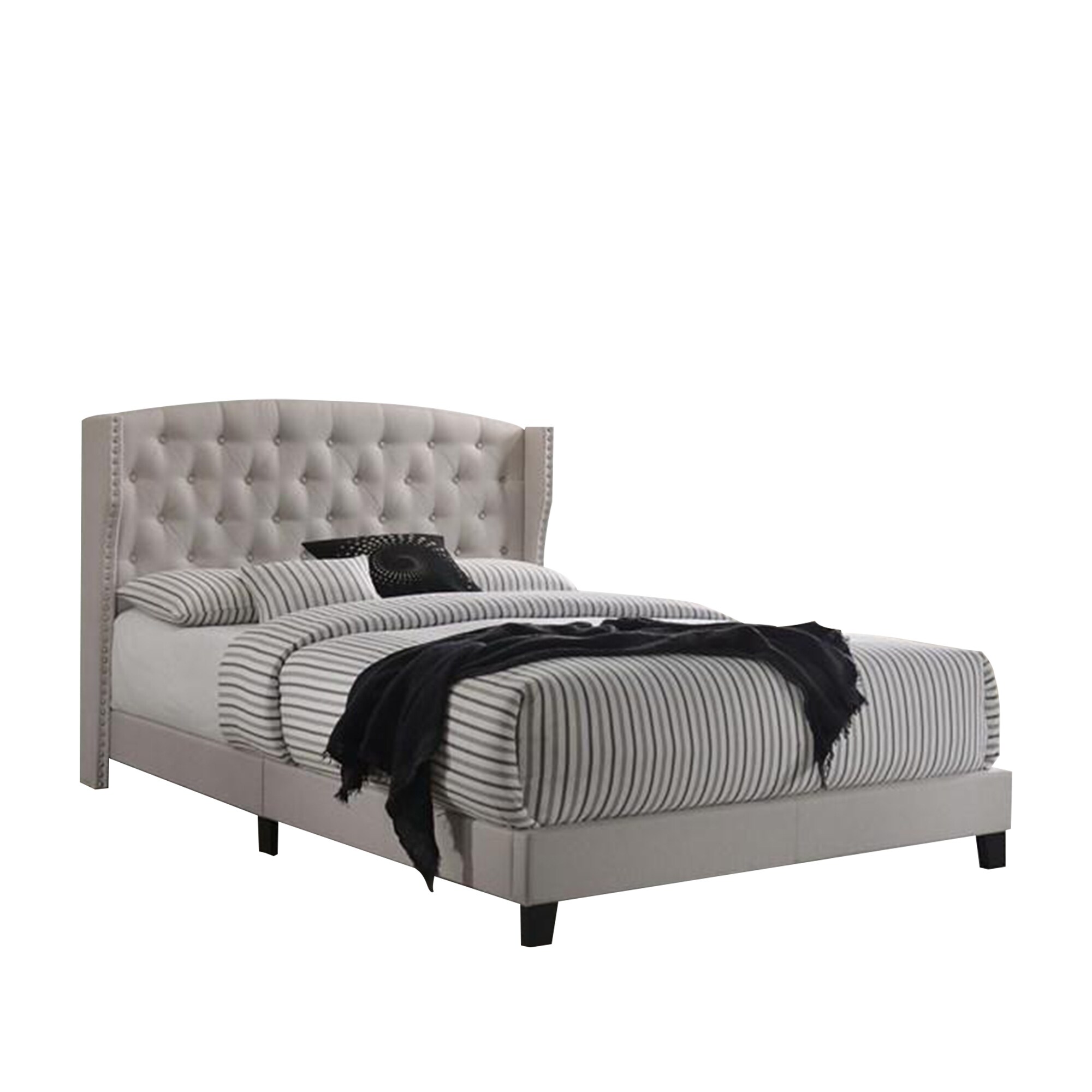 Find many great new & used options and get the best deals for california king bed frame foldable metal platform black base mattress foundation at the best online prices at ebay! wooden california king platform bed with wingback padded headboard beige