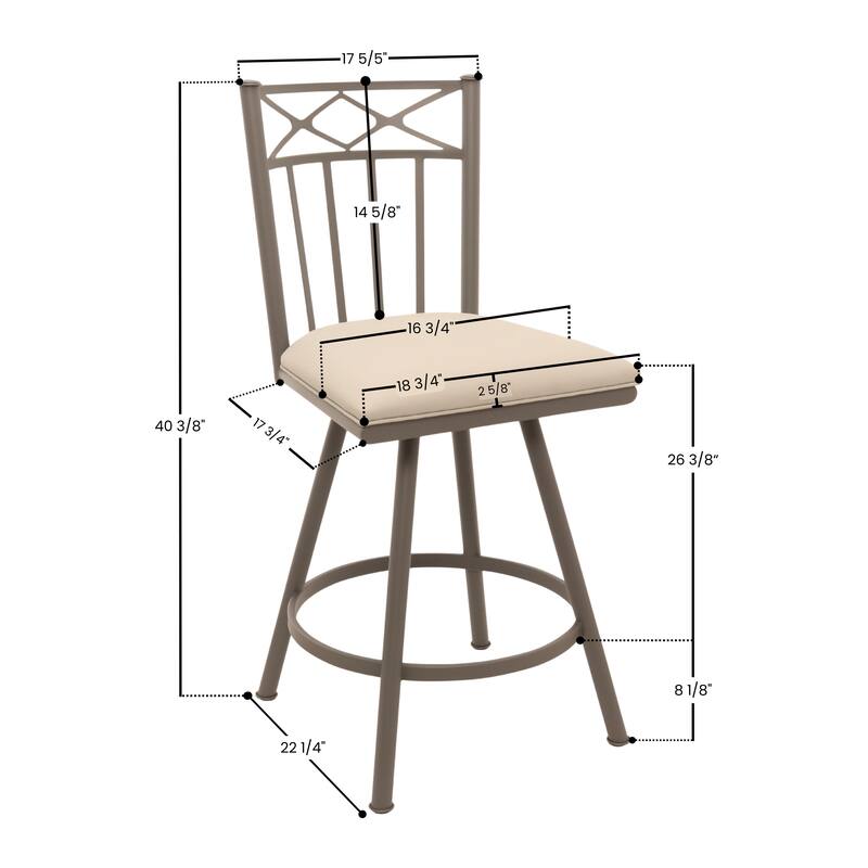 Tempo Furniture Lennix Swivel 26" Counterstool w/ Fully Welded Metal Frame (Commercial Grade) by Furnish Theory (Various Colors)