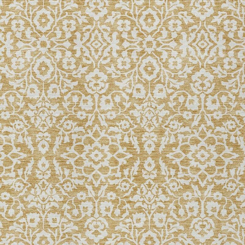HomeRoots Damask Traditional Rectangle Outdoor Rug
