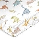 preview thumbnail 1 of 4, Sweet Jojo Designs Watercolor Dinosaur Dino Boy Satin Fitted Crib Sheet Green Blue Modern Jurassic Nature Animal Steel Turquoise