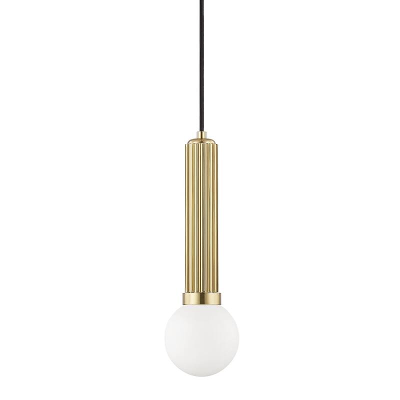 Hudson Valley Lighting Reade 5" Wide LED Mini Pendant - Aged Brass