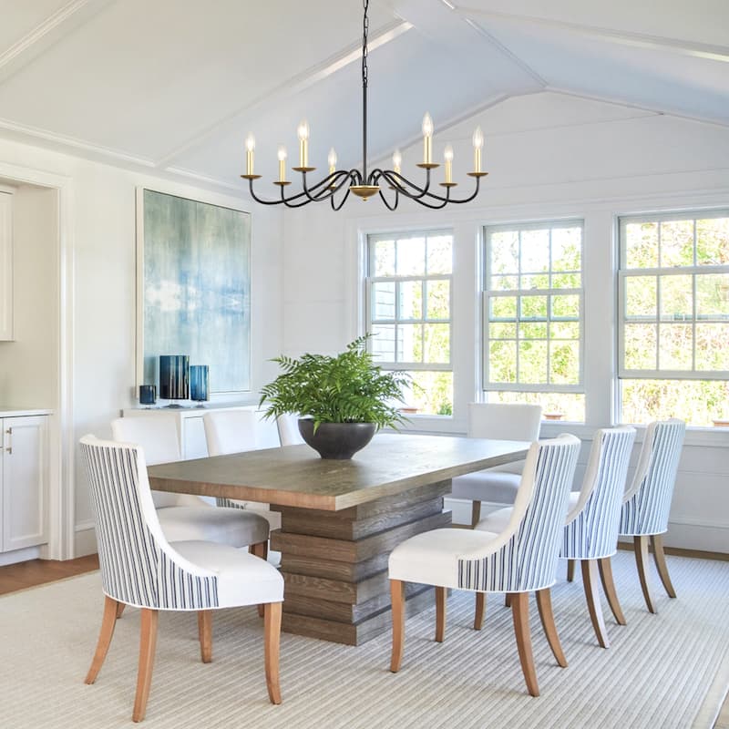 8-Light 30.7 in. Farmhouse Chandeliers for Bedroom Living Room Study