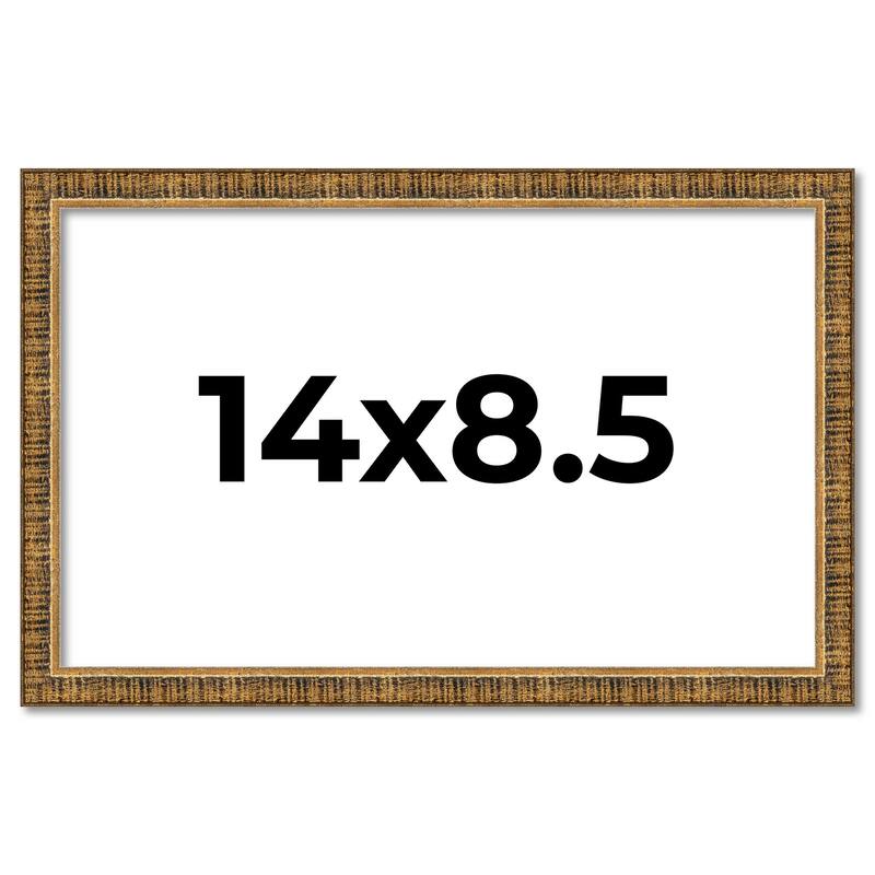 14x8.5 Frame Gold Solid Wood Picture Frame - Complete Modern Photo