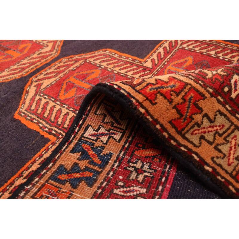 ECARPETGALLERY Hand-knotted Konya Anatolian Dark Navy, Red Wool Rug - 3'8 x 9'3