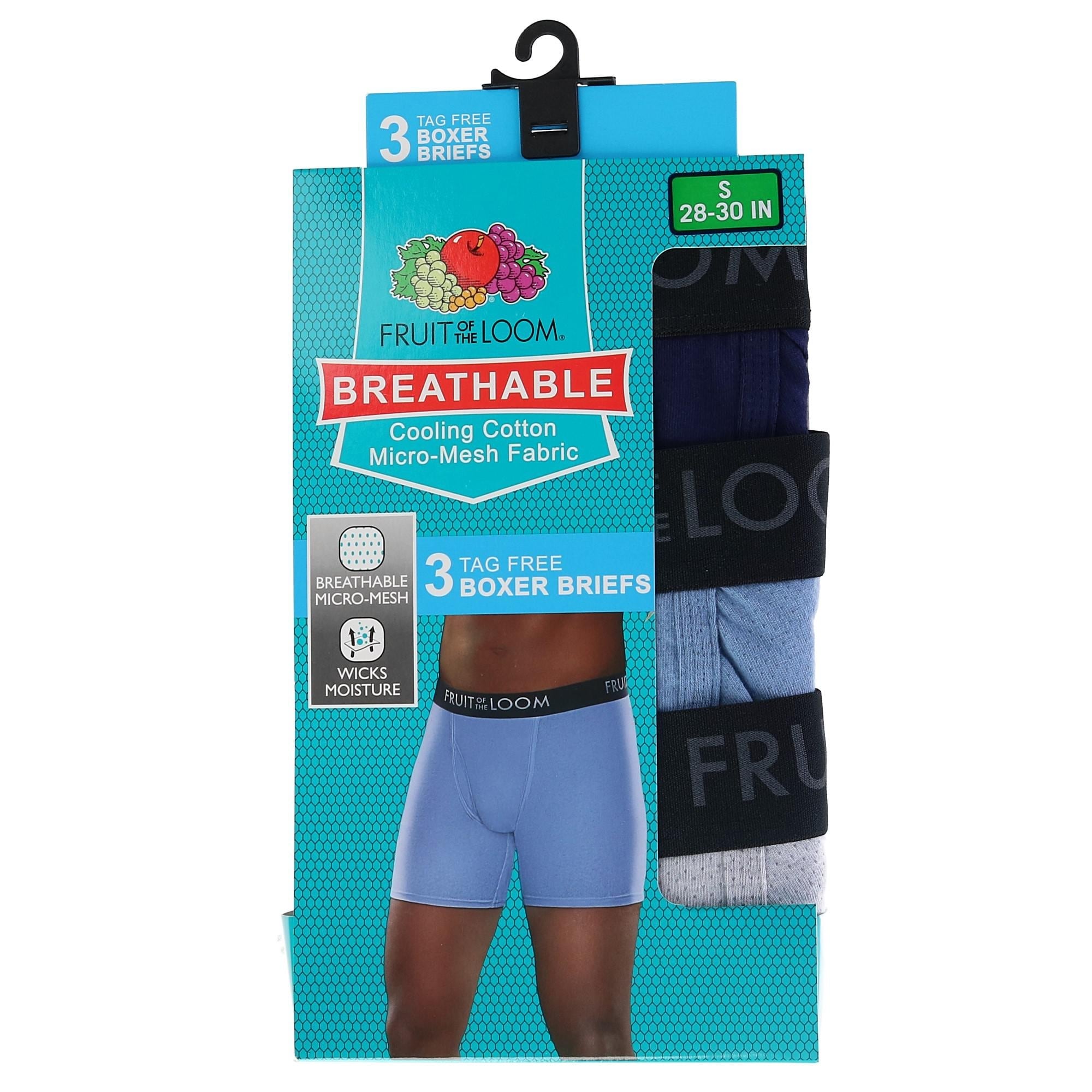 Fruit of the Loom Men's Breathable Cooling Cotton Micro Mesh Knit Boxer Lot