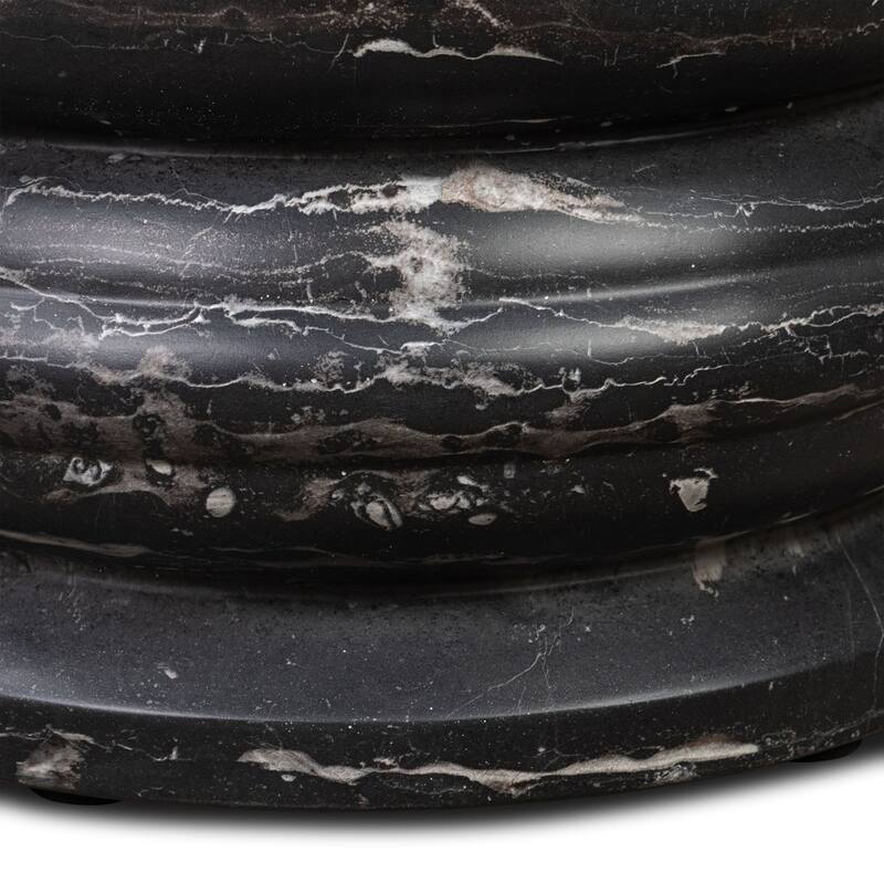 Marq Rounded Tiers Concrete Side Table with Marble Finish