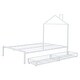 preview thumbnail 7 of 49, Full Size Metal Platform Bed with Two Drawers and House-Shaped Headboard