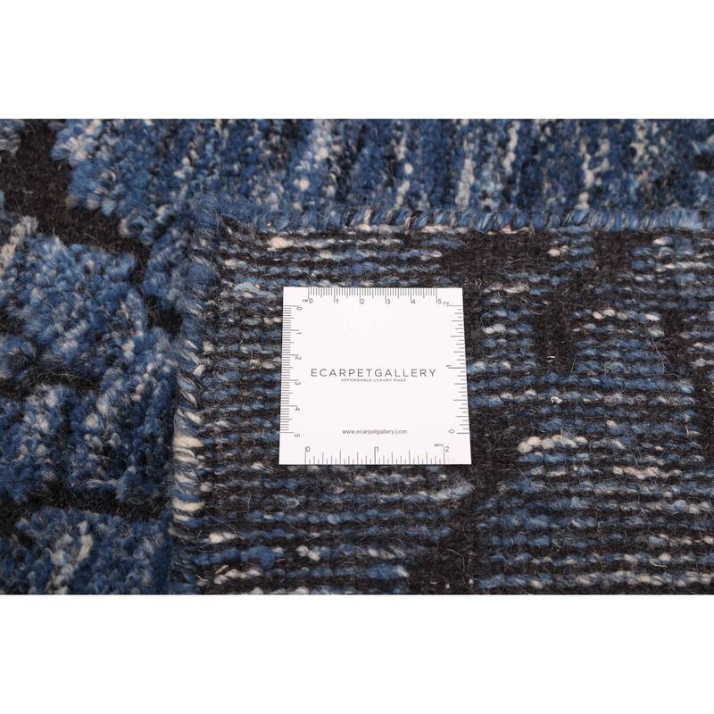 ECARPETGALLERY Hand-knotted Tangier Dark Blue Wool Rug - 5'6 x 7'6