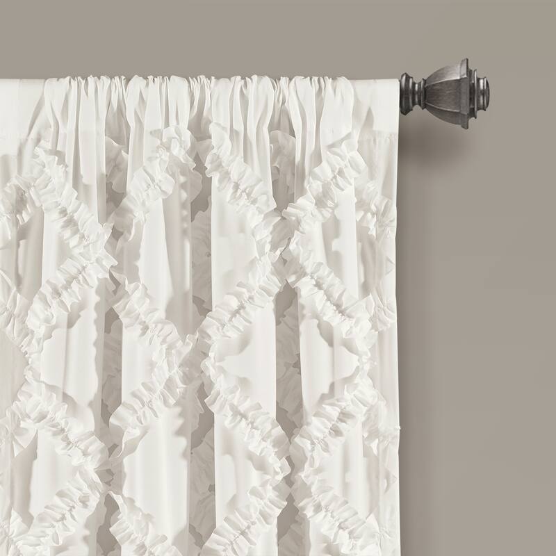 Lush Decor Ruffle Diamond Curtain Panel Pair