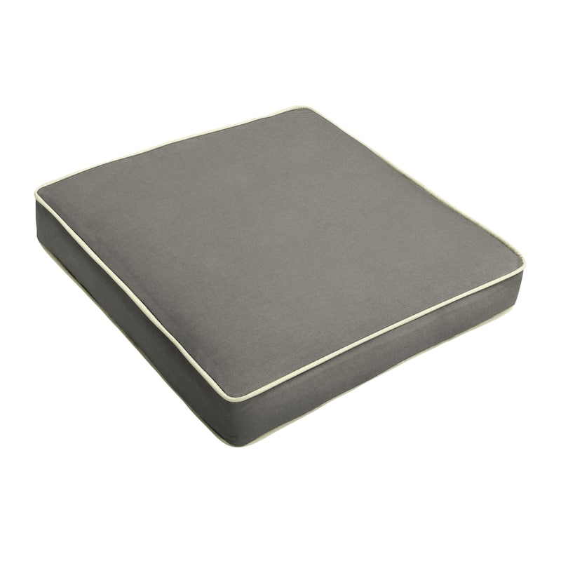 Sorra Home Sunbrella Outdoor Corded Chair Cushion - 19 in W x 19 in D x 3 in H - Canvas Charcoal One