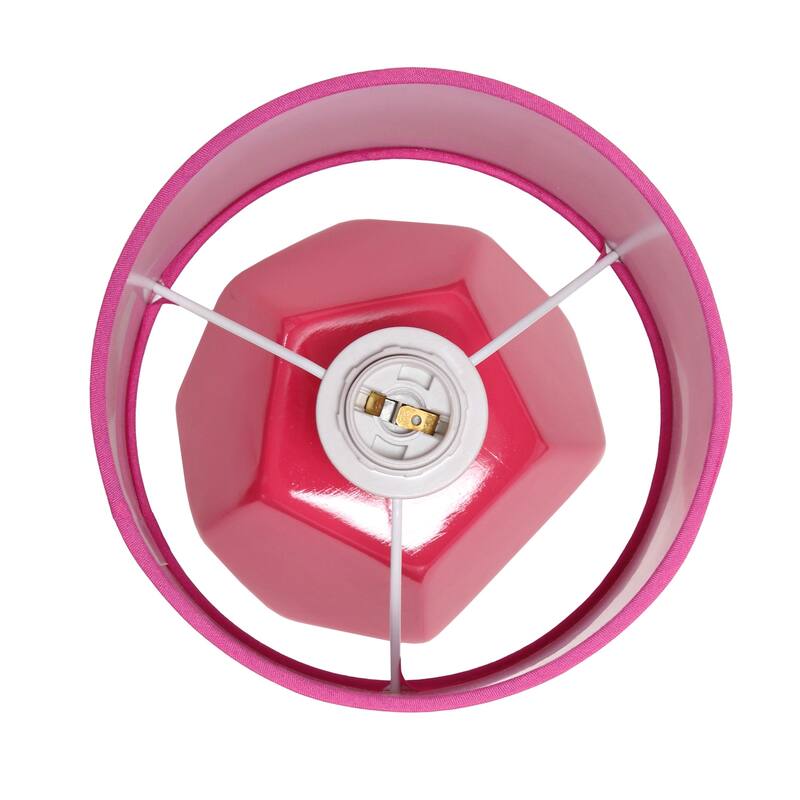 10.24 in. Pink Finish Table Lamp with Pink Shade, Sturdy Table Lamp for Living Rooms and Bedrooms
