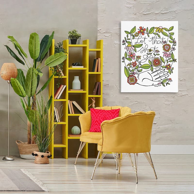 Stupell Let It Go Floral Phrase Canvas Wall Art Design By Mandy Ford Art + Illustration