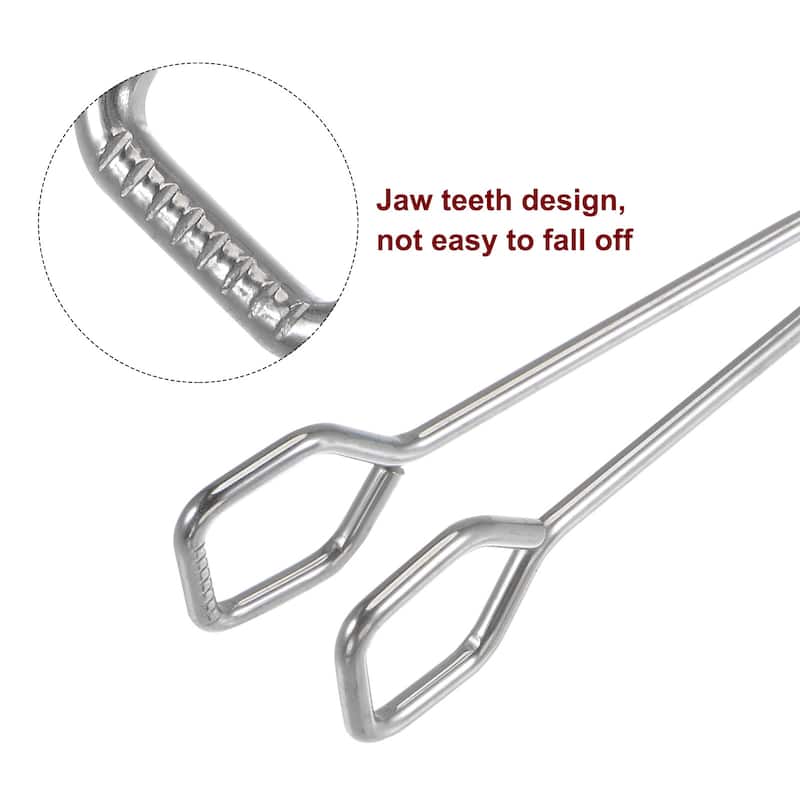 2pcs Stainless Steel Scissor Tongs 11" Barbecue Grilling Tongs with Blue Handle
