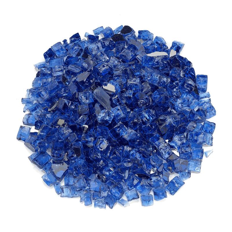 10 Lb. Reflective Fire Glass by AMS Fireplace - Cobalt Blue