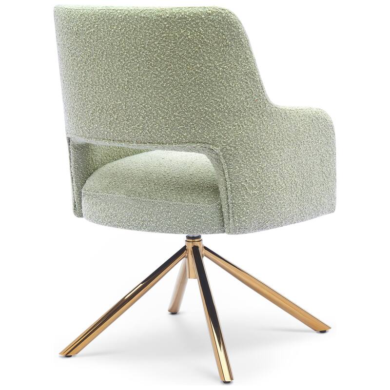 Boucle Polyester Upholstered Swivel Accent Chair - Stain Resistant (Set of 4)