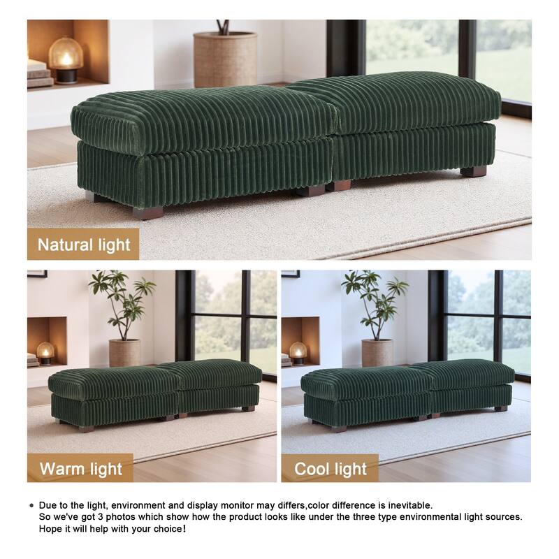 Fauxfur Ottoman Bench