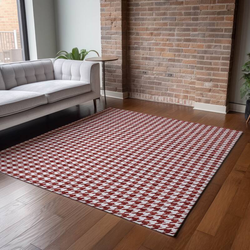 Premium Washable Super Soft Modern Houndstooth Mayfield Rug