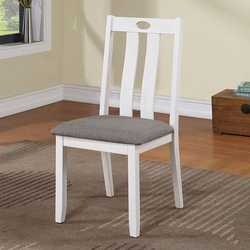 Modern Solid wood 5pc Dining Set Table 4x Chairs Fabric Cushions Seats Chairs Dining Room