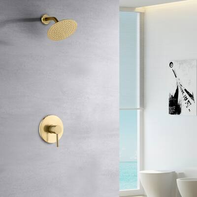 Brushed Gold Shower Faucet, Anti-scald Pressure Balance Valve with Non-return Check Valves