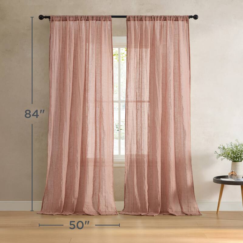 French Connection Charter Crushed Rod Pocket Window Curtain Pair