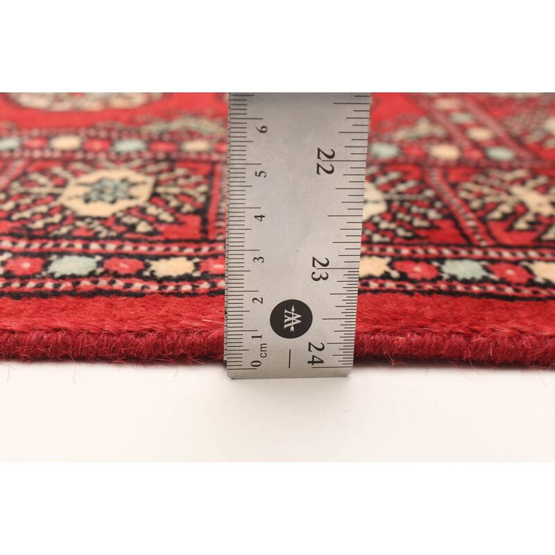 ECARPETGALLERY Hand-knotted Peshawar Bokhara Red Wool Rug - 3'1 x 4'10