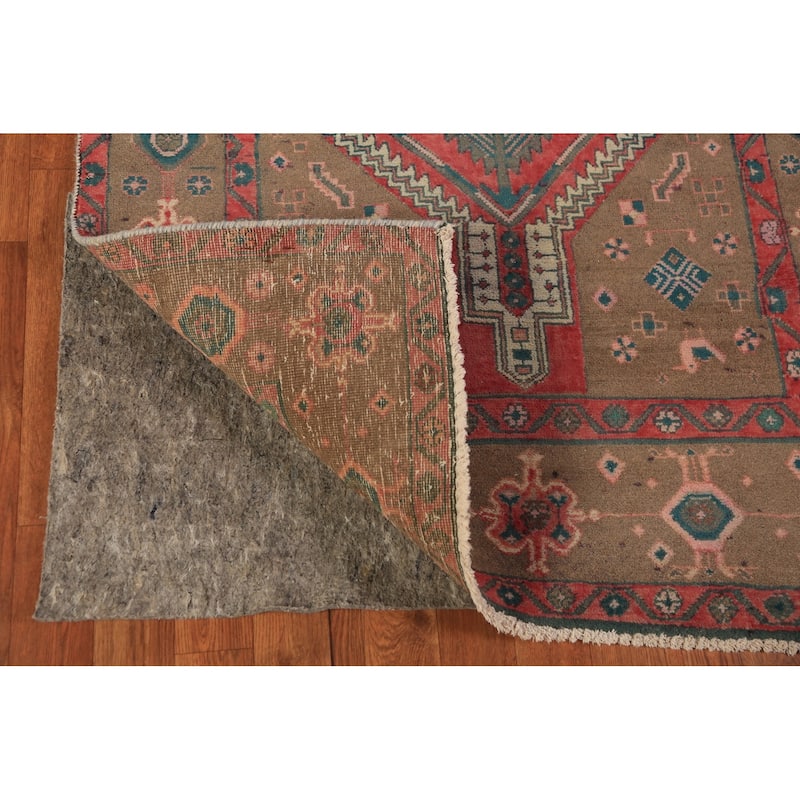 Tribal Geometric Ardebil Persian Runner Rug Hand-Knotted Wool Carpet - 3'7"x 12'0"