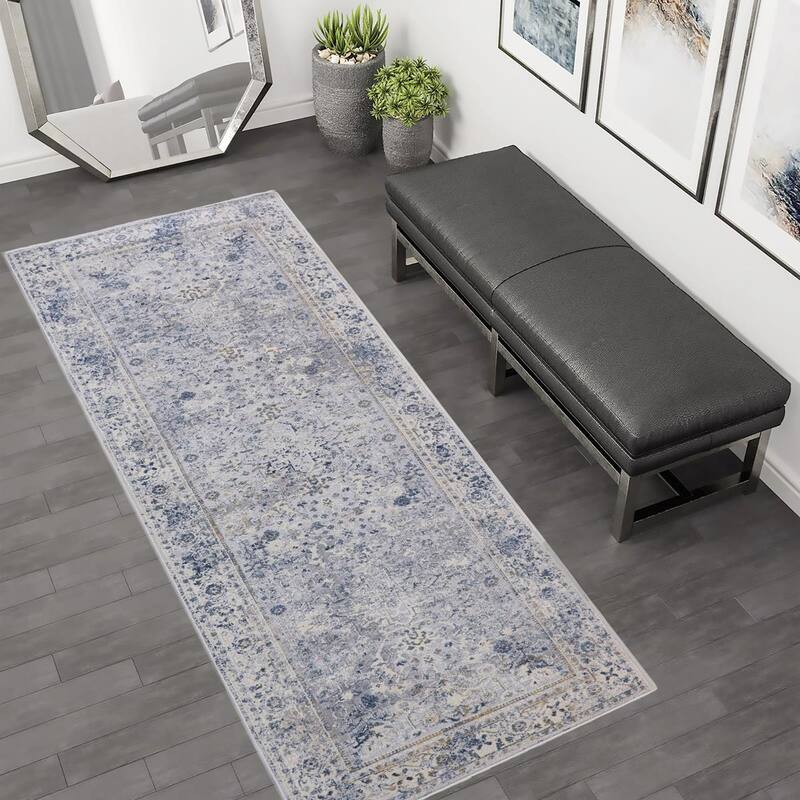 Vintage Delmar Light Gray Blue Rug
