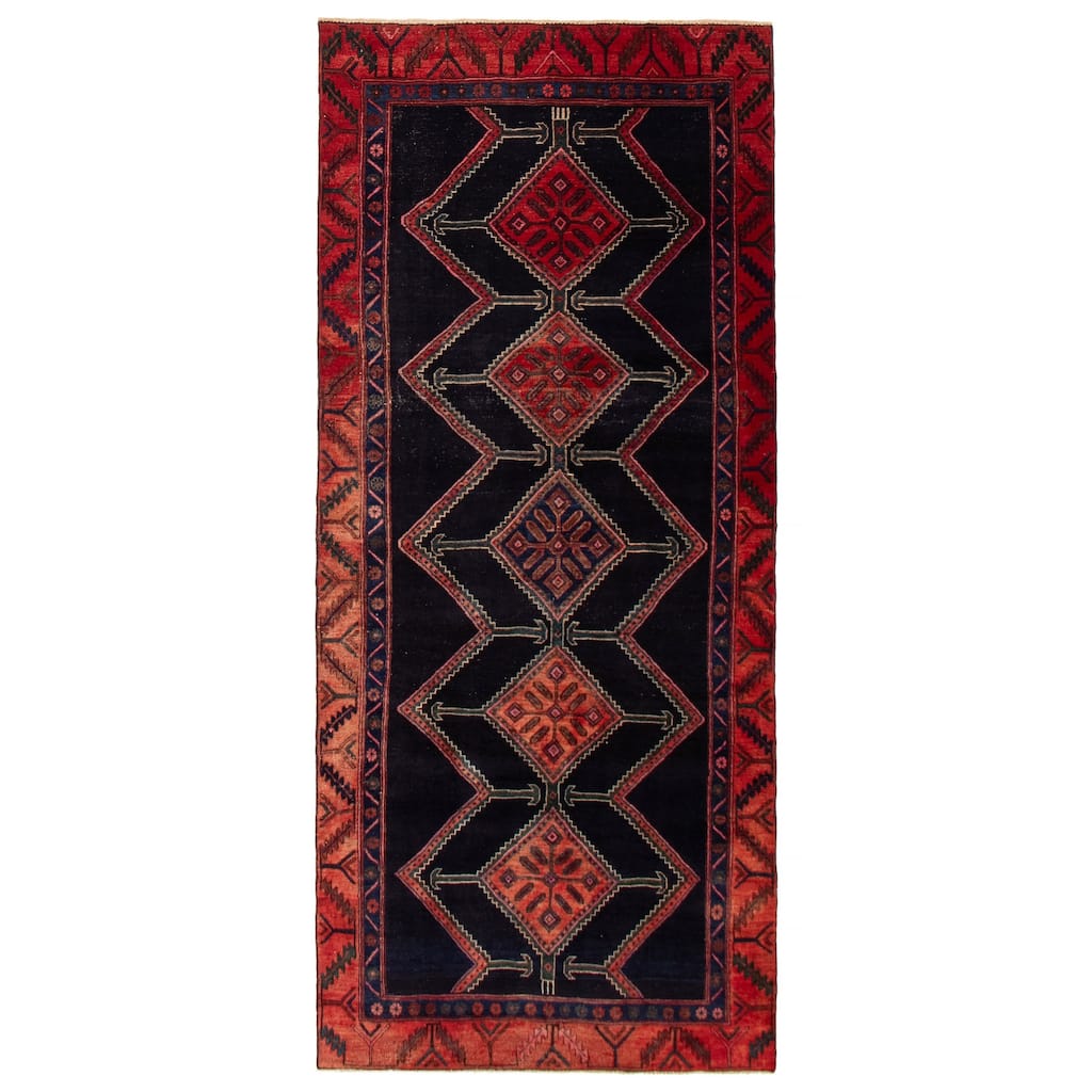 ECARPETGALLERY Hand-knotted Konya Anatolian Black Wool Rug - 4'4 x 10'0