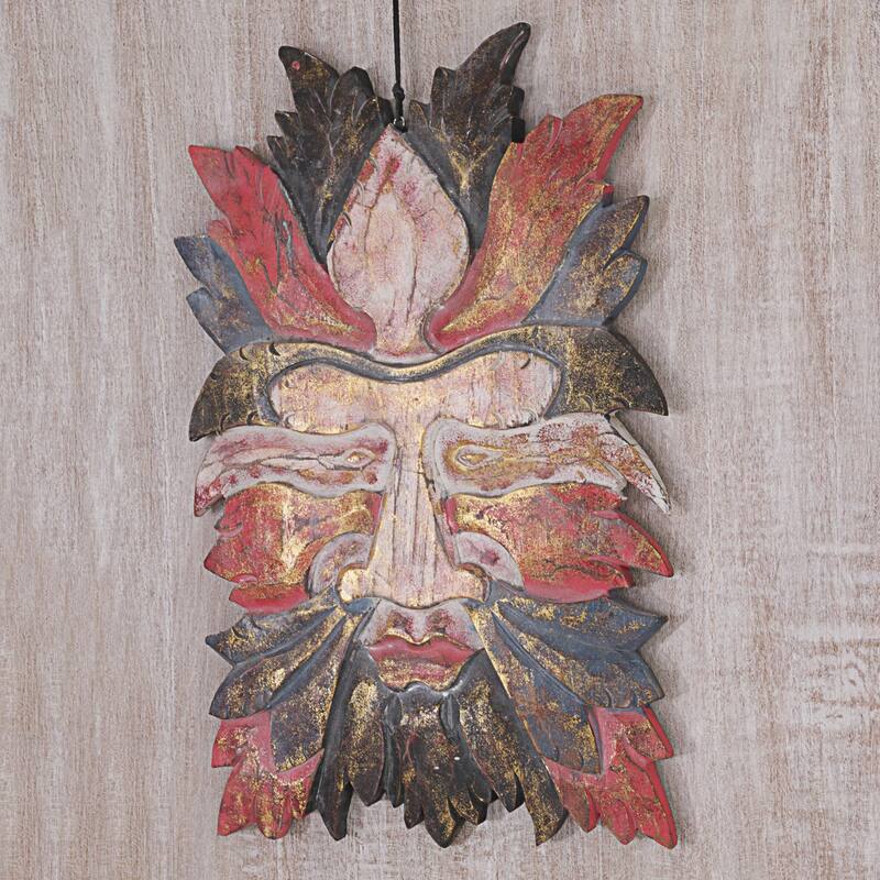 Novica Handmade Camouflage Wood Wall Relief Panel