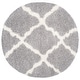 preview thumbnail 111 of 162, SAFAVIEH Dallas Shag Giusy Trellis 1.5-inch Thick Rug 6' Round - Grey/Ivory - Round