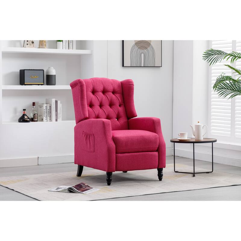 Modern Lean Back Accent Chair Velvet Upholstered Wingback Chairs Tufted