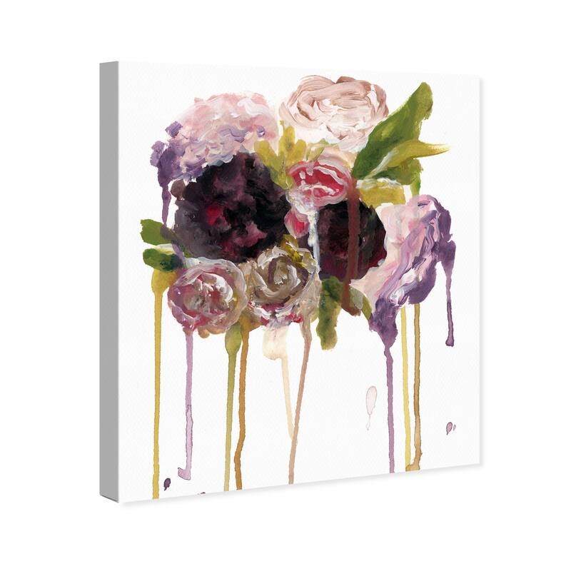 Wynwood Studio Canvas Abstract Dripping Flowers Pink and Modern & Contemporary Wall Art Canvas Print