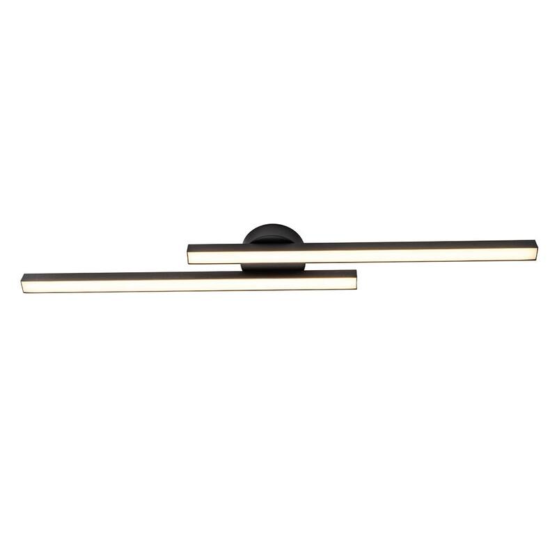 Contemporary 2-Light Black Linear Dimmable LED Vanity Wall Lamp - 35.4 Inches-3000K