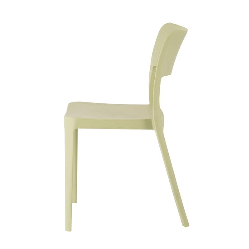 La Vie Resin Stackable All Weather Armless Chair, Set of 2