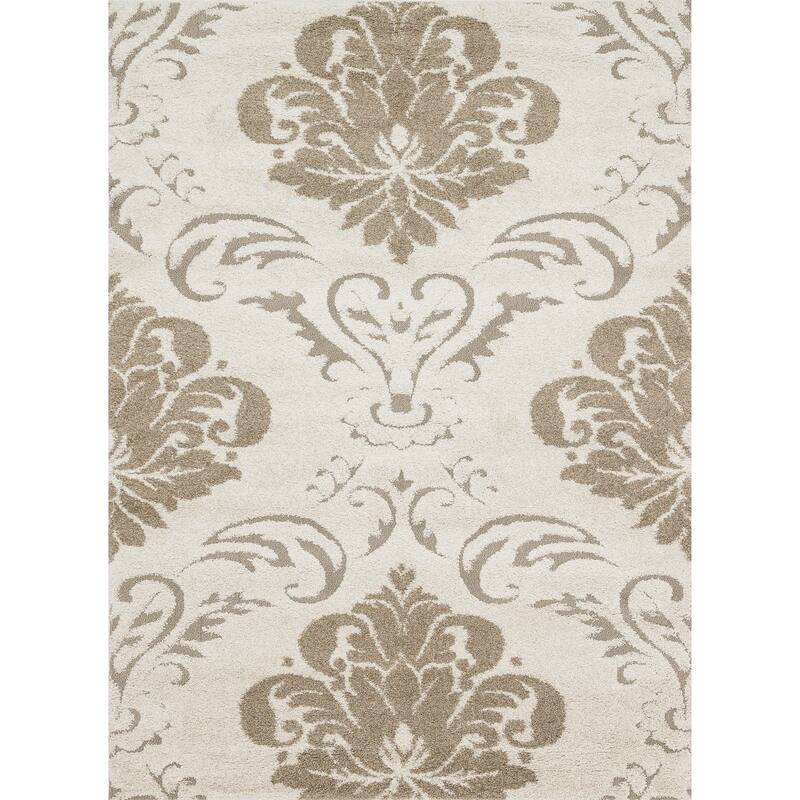 Alexander Home Julian Transitional Damask Shag Area Rug
