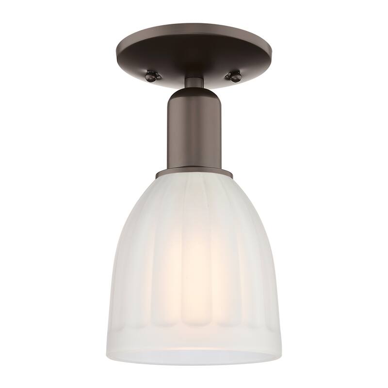 Innovations Lighting Endless Possibilities Arcadia - Brookfield - 1 Light 6" Semi-Flush Mount - Oil Rubbed Bronze/White