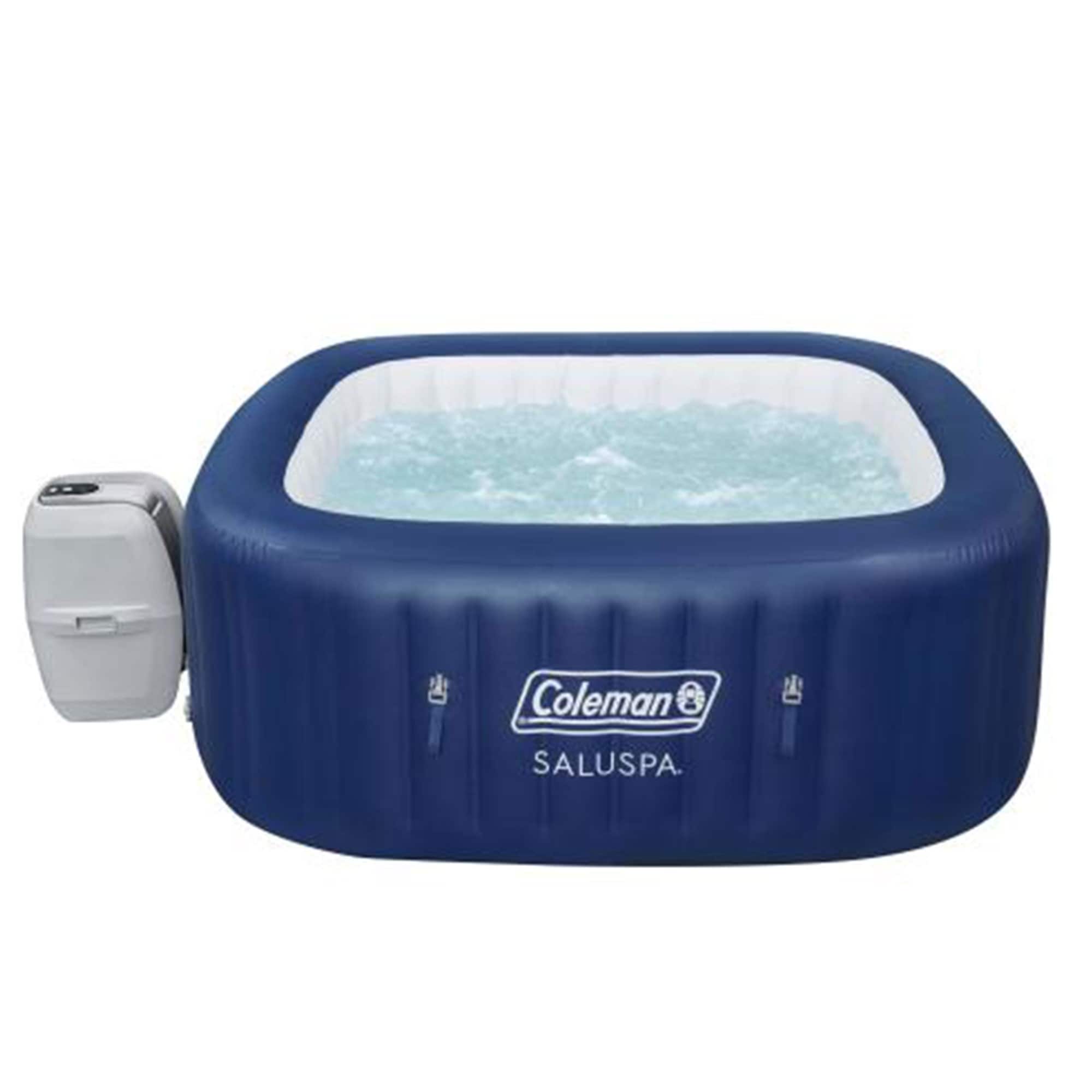 CO-Z 2-4 Person 6' Blow Up Hot Tub w 120 Air Jets Heater Cover Electric  Pump Portable Pool Black 