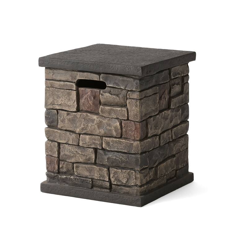 Chesney Outdoor Lightweight Concrete Tank Holder Side Table by Christopher Knight Home