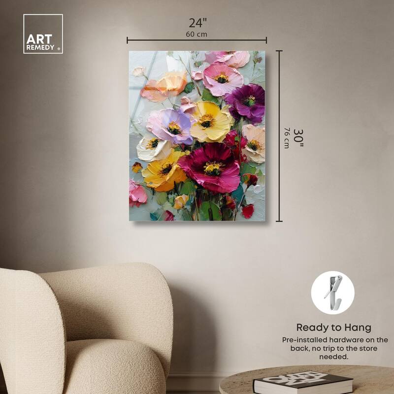 Floral Texture I Acrylic by Art Remedy, Ready to Hang