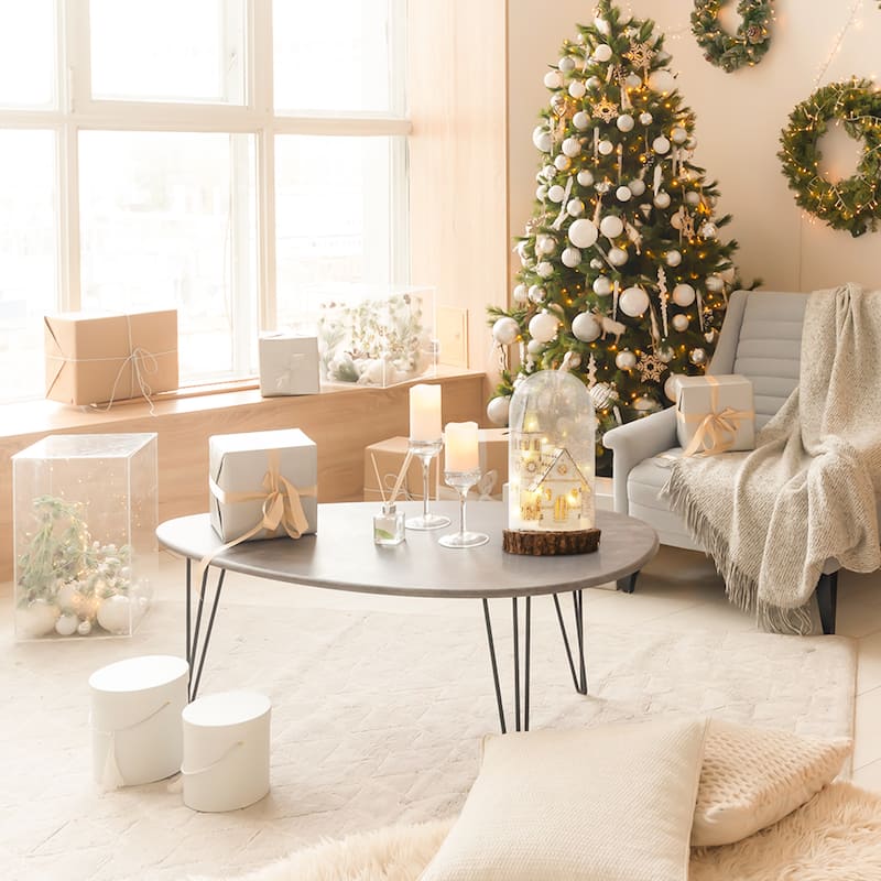 Christmas Snowy White Church Glass Dome Lantern