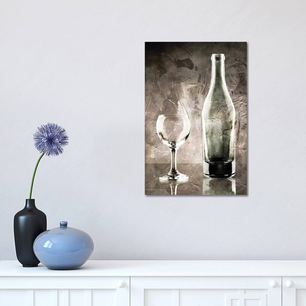 iCanvas "Moody Gray Wine Glass Still Life" by Bluebird Barn Canvas Print