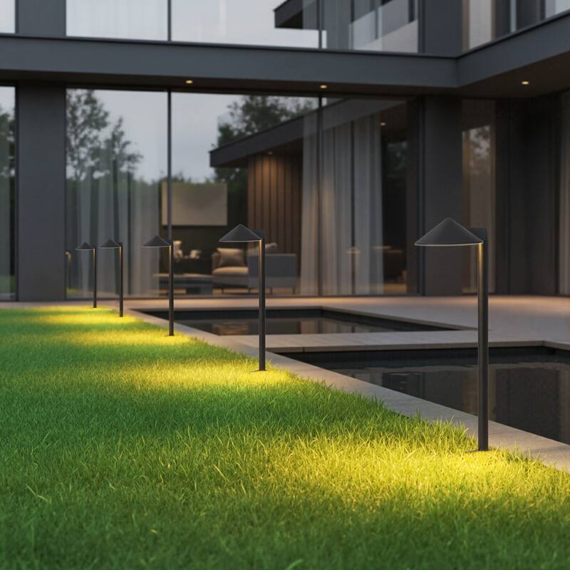 C Cattleya Low-Voltage Matte Black Aluminum 3000K LED Outdoor Path Light - 12-Pack (26.25"-Height)