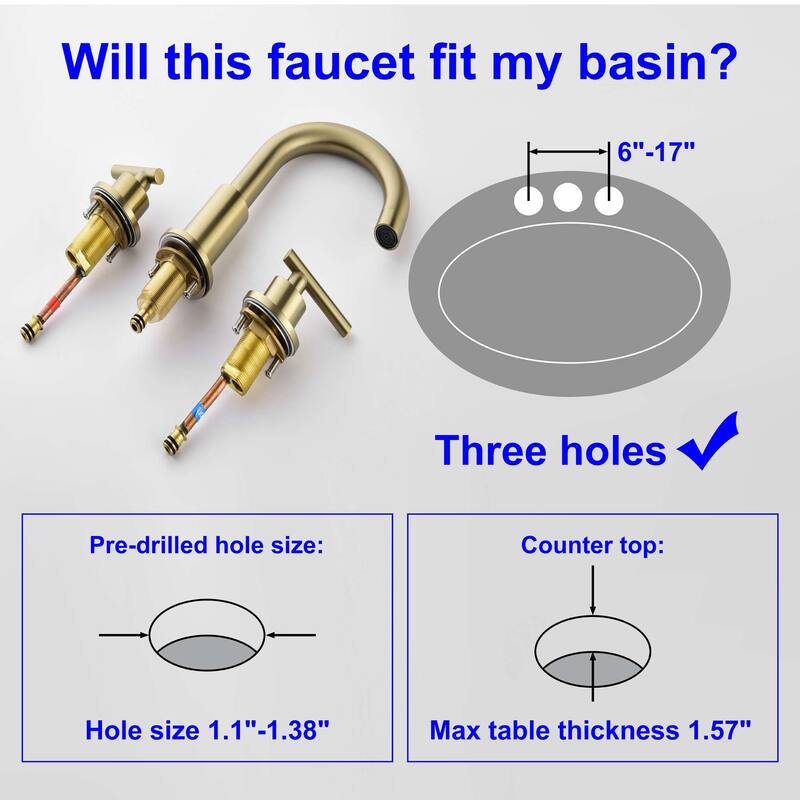 8 Inch Widespread Bathroom Sink Faucet 3 Holes Bathroom Faucet Double Handle Modern Basin Vanity Faucets Deck Mounted