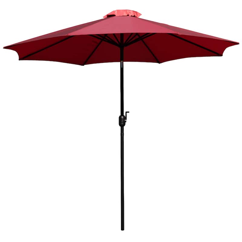 9 FT Round Umbrella - 1.5" Diameter Aluminum Pole - Crank and Tilt Function
