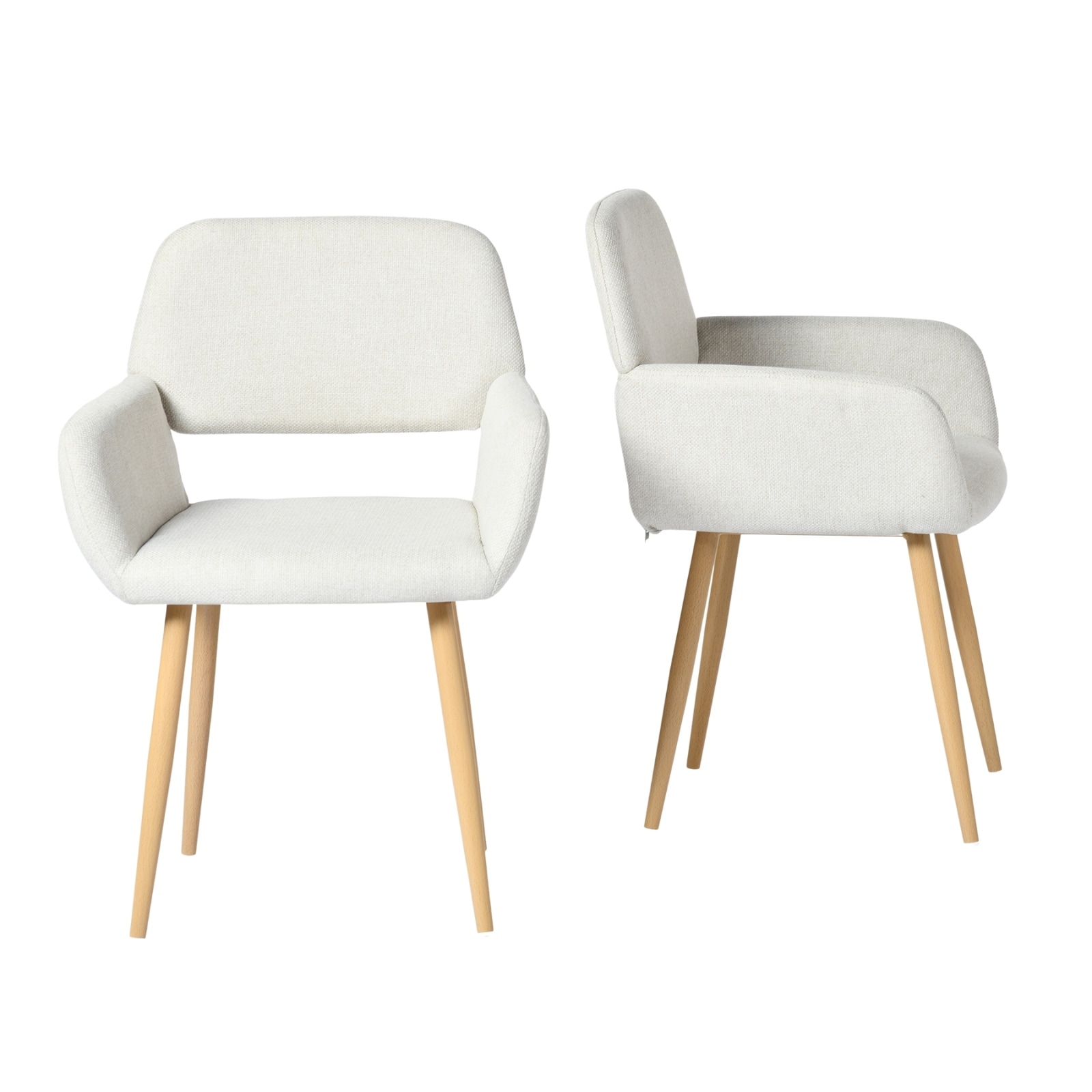 MAYFAIR Upholstered Dining Chair with Oak Color Metal Legs and