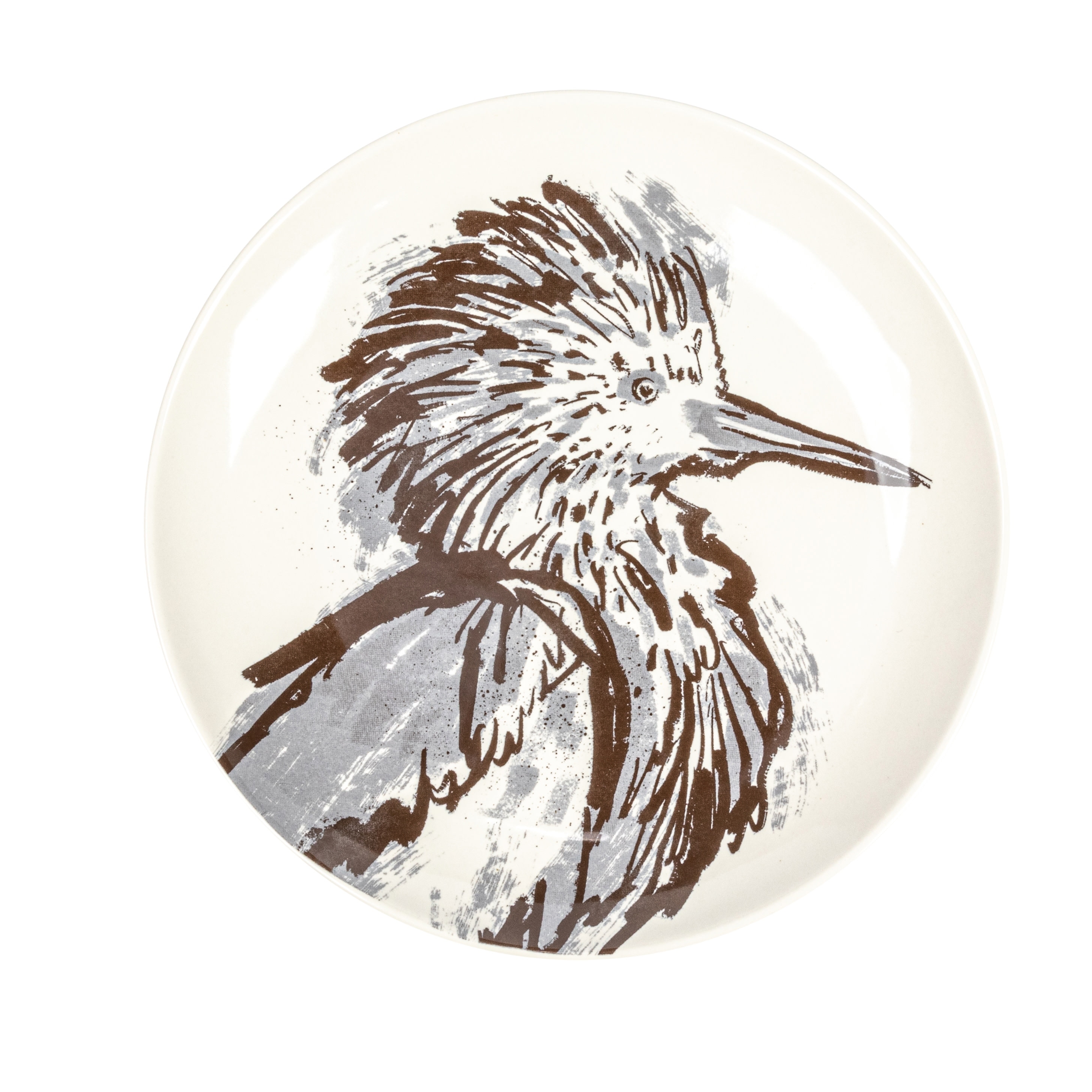 Creative Co Op 8.25 Inches Round Stoneware Dinnerware Set with Sea Animal Designs Cream Set of 6 Plates
