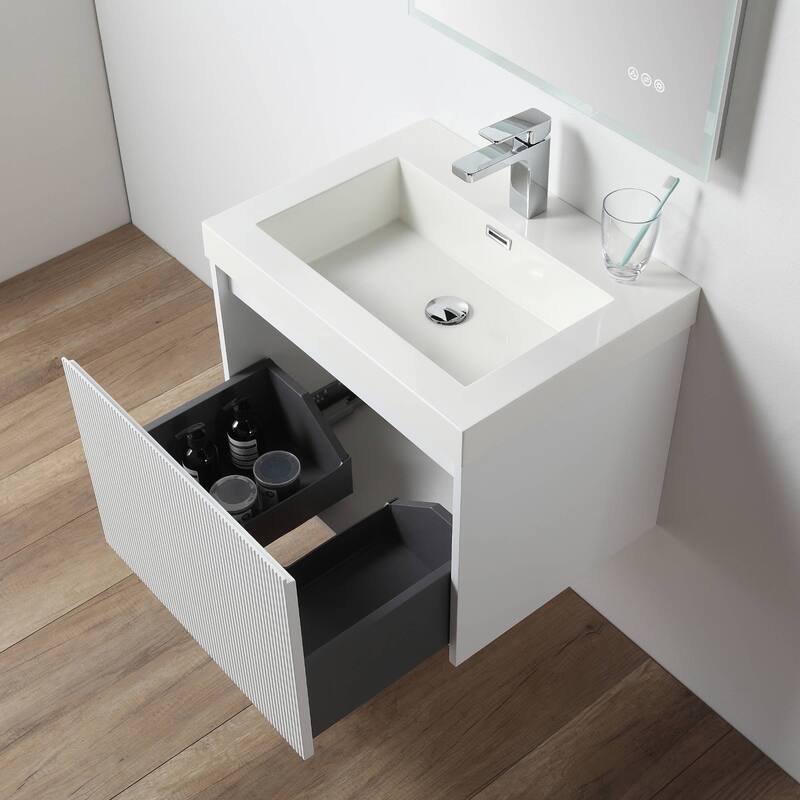 Floating Bathroom Vanity with Sink, Wall Mounted Vanity